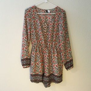 H&M | Orange Floral Romper